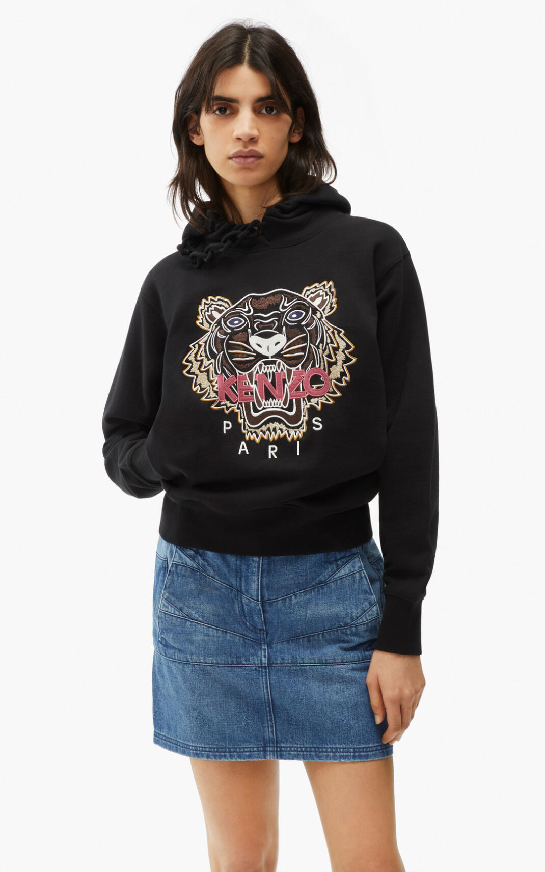 Kenzo Tiger Sudaderas Con Capucha Mujer Negras | 8736591-LI